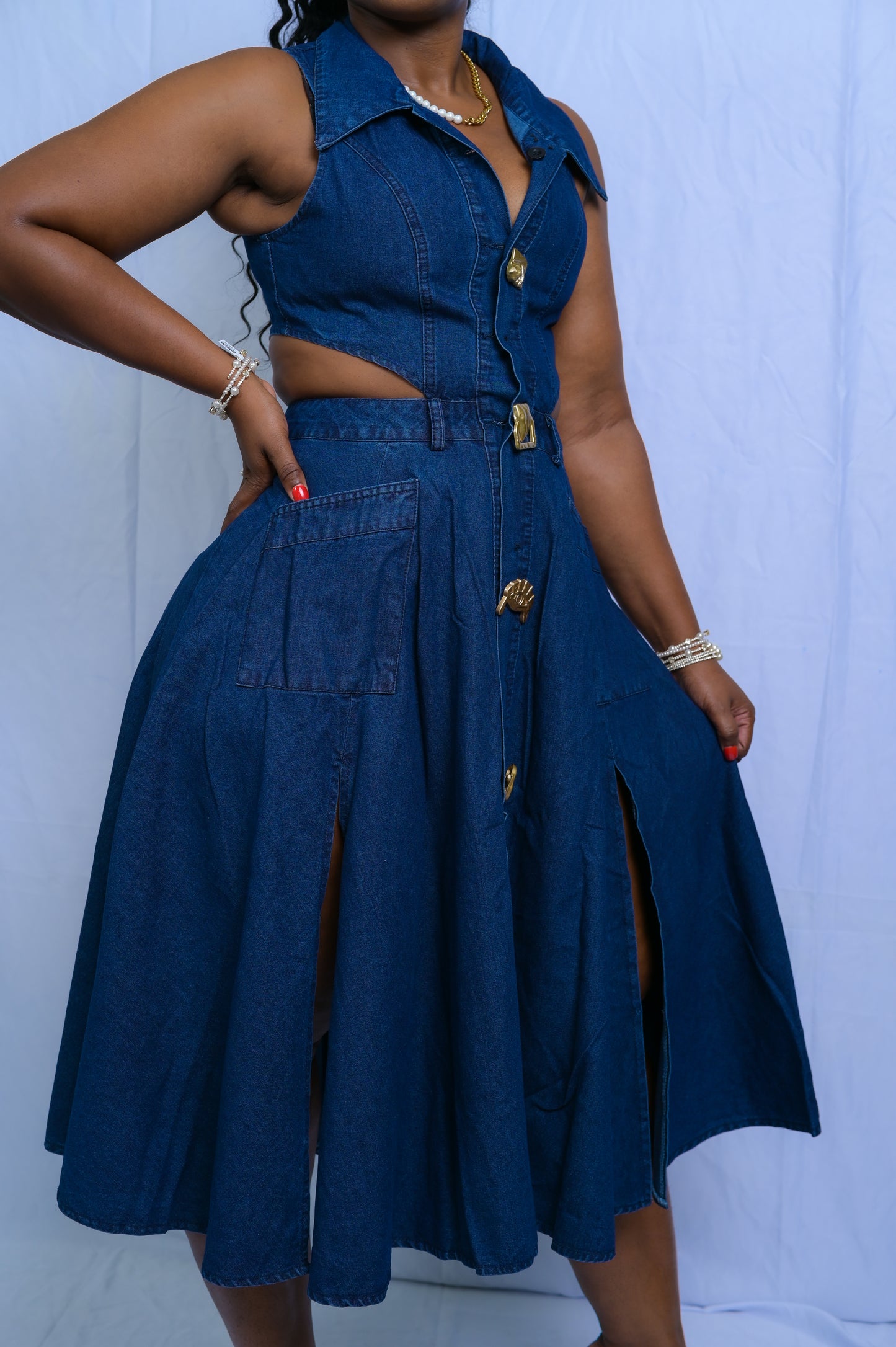 It’s all in the Details Jeans Dress - J100056