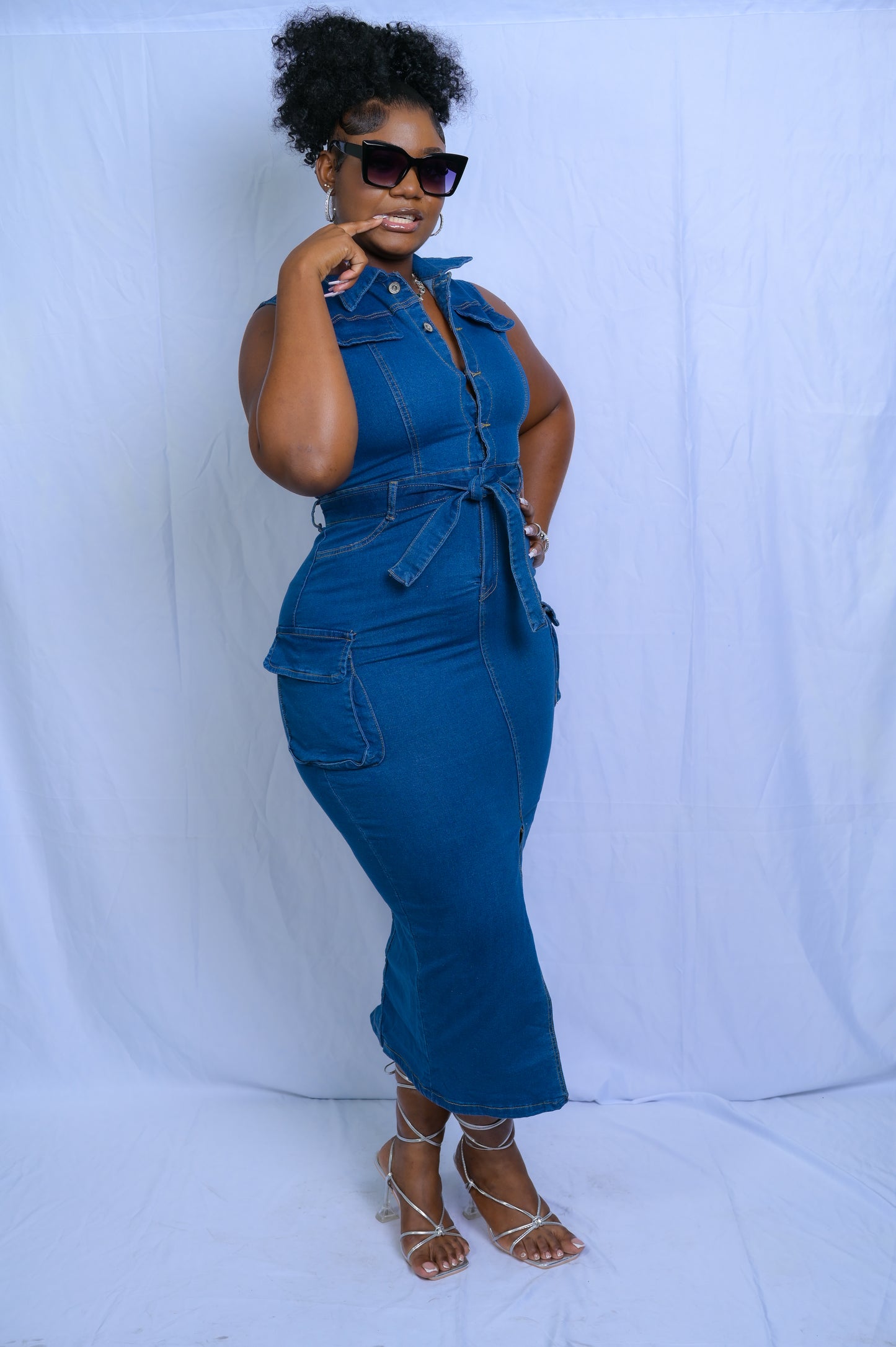 Make me Happy Jeans Dress - J100059