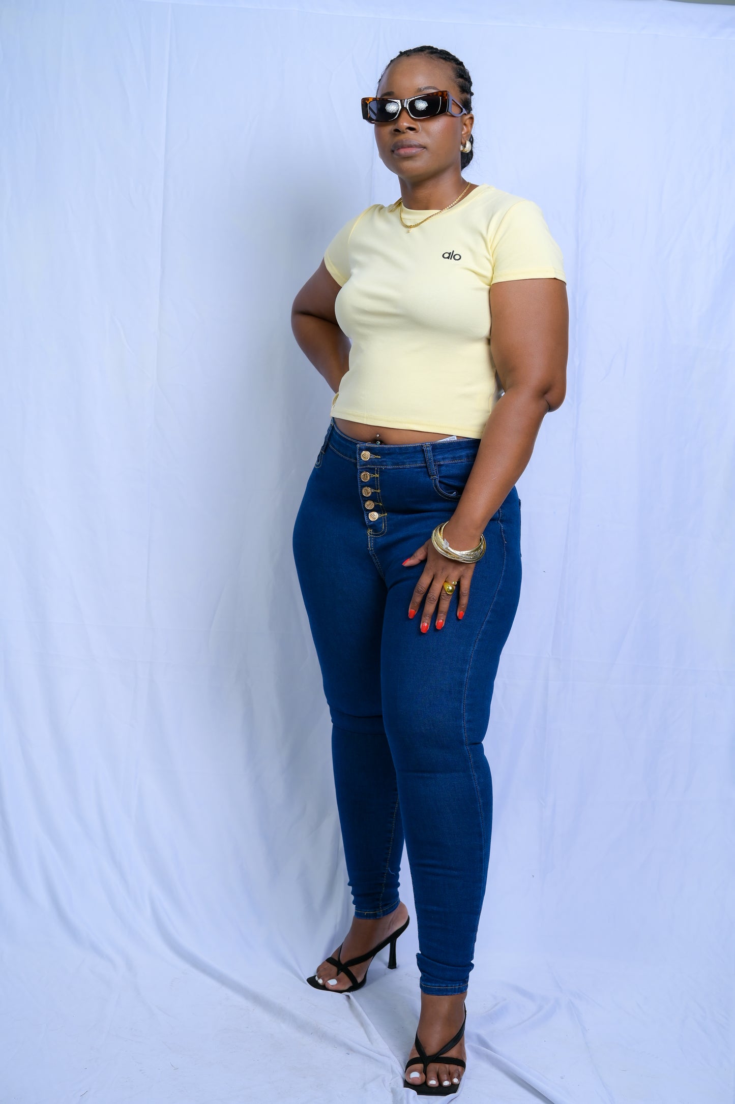 Classic Button down Skinny Jeans - J100046