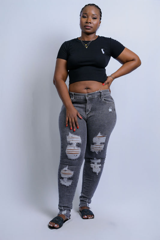 All about Her Distressed Skinny Jeans - J100013