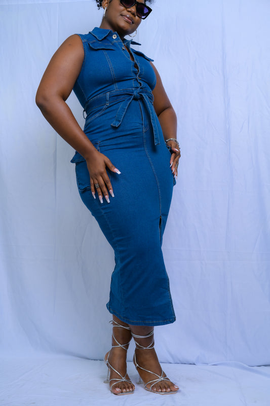Make me Happy Jeans Dress - J100059
