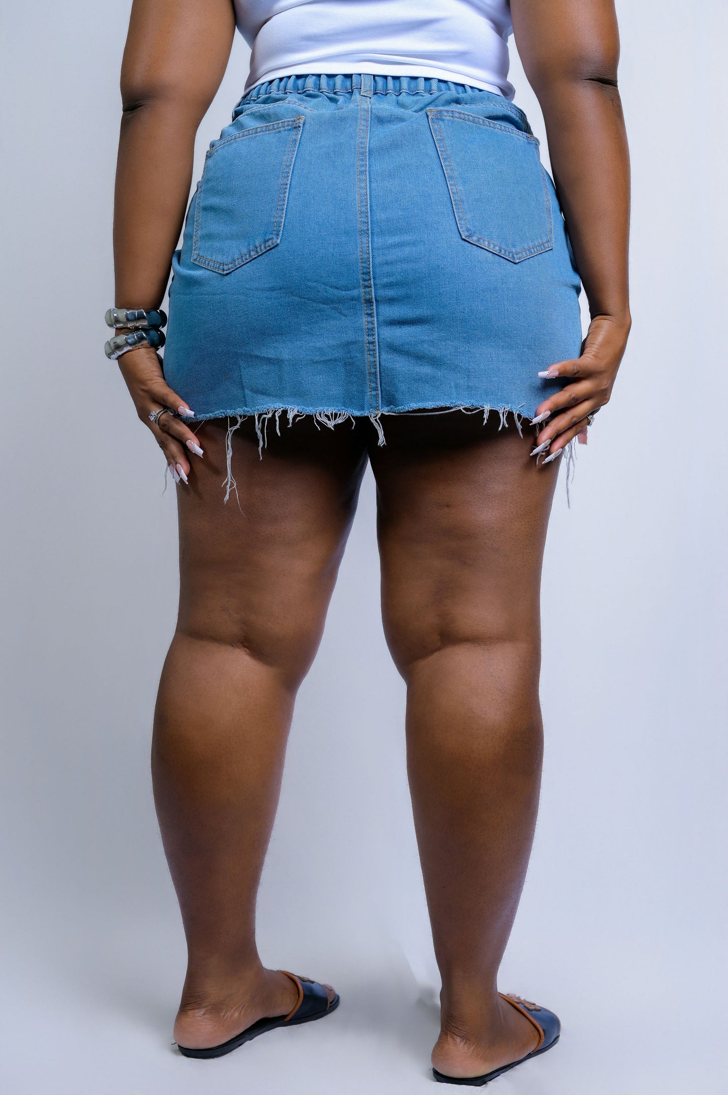 Calm Under Pressure Jeans Skirt - J100029 (Plus)