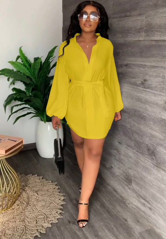 Shirt Dress - Yellow