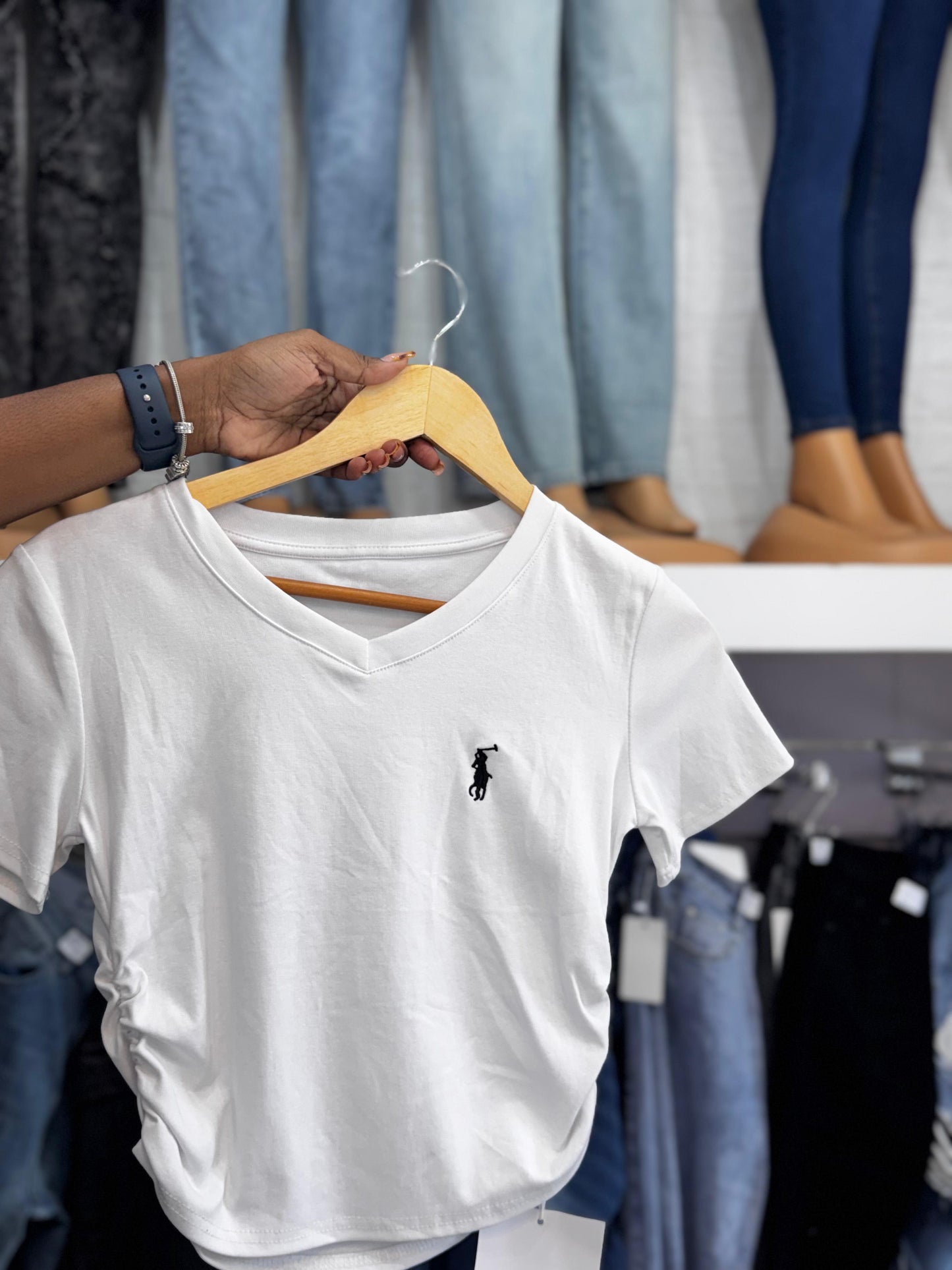 Looking Like a Snack V- neck Crop Top - T100014