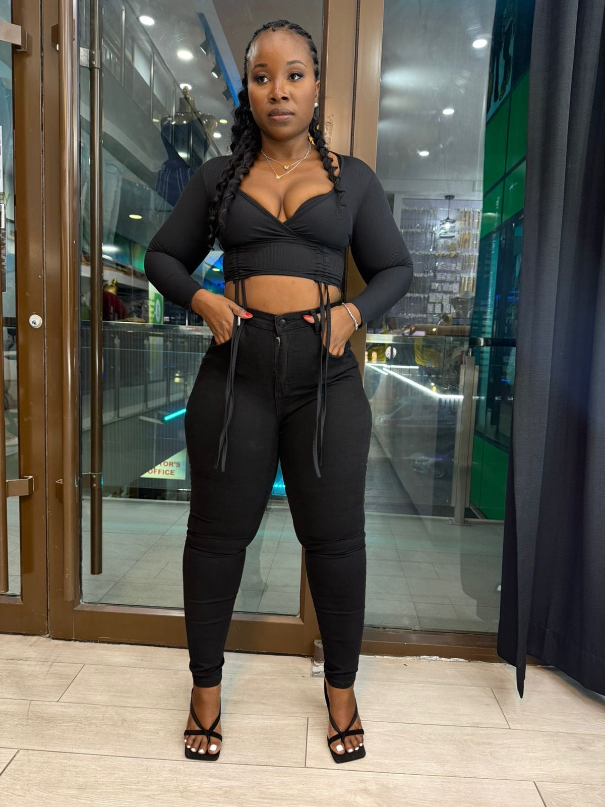 Hourglass glass high waist jeans - Black