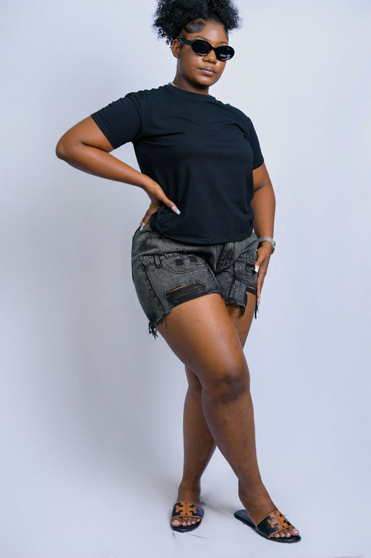Slow Motion Acid Wash Shorts (Plus) - J100026