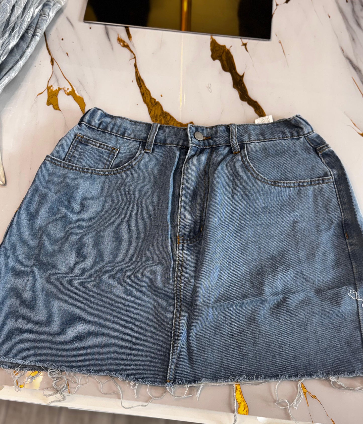 Calm Under Pressure Jeans Skirt - J100029 (Plus)