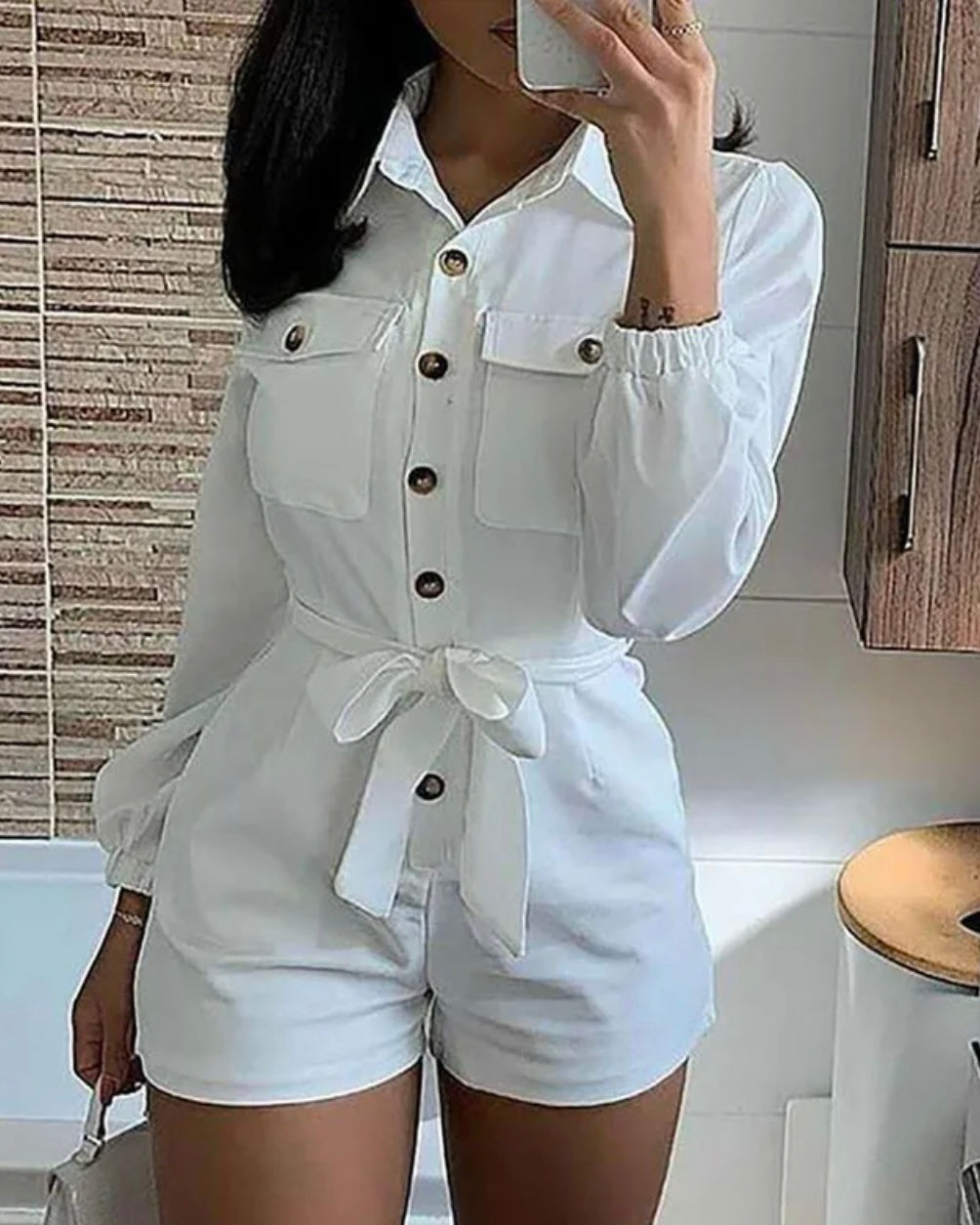 Polo casual long sleeve romper