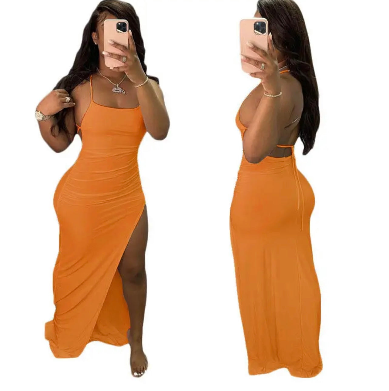 Crossback Bodycon dress (orange)