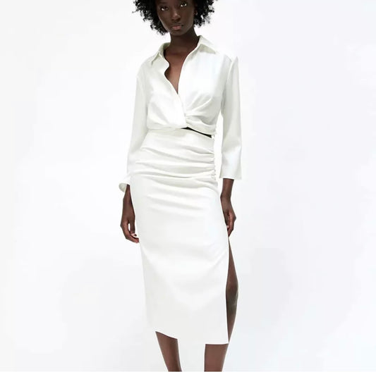 2 pc Skirt Set - White