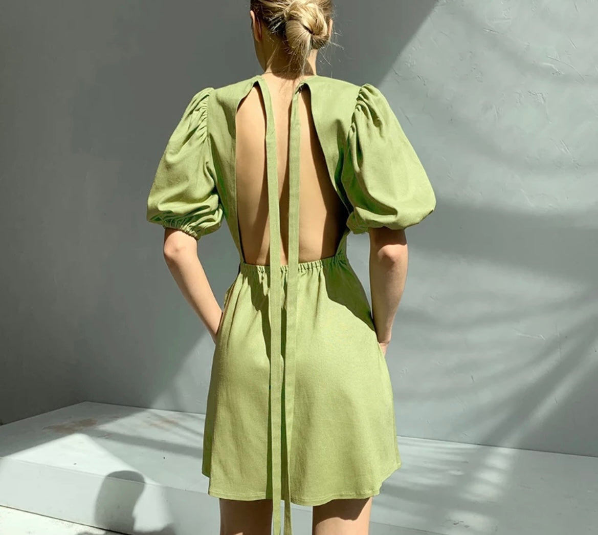 Assymetry Dress - Green