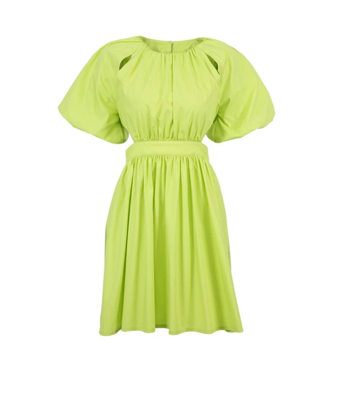 Puff Sleeve Dress (Green)
